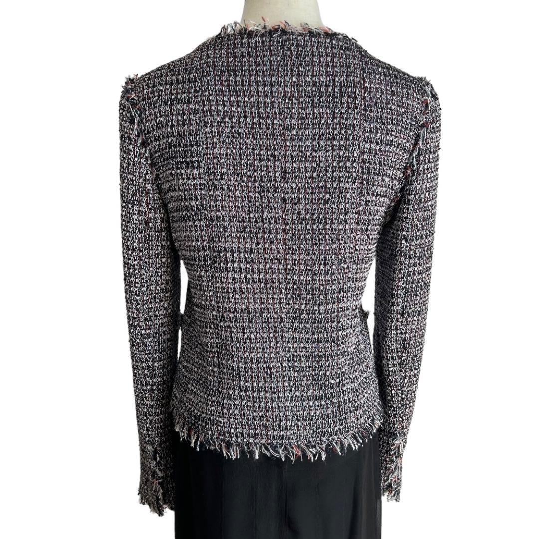 CHANEL 04P Tweed Jacket Black Size 36 - Good Condition