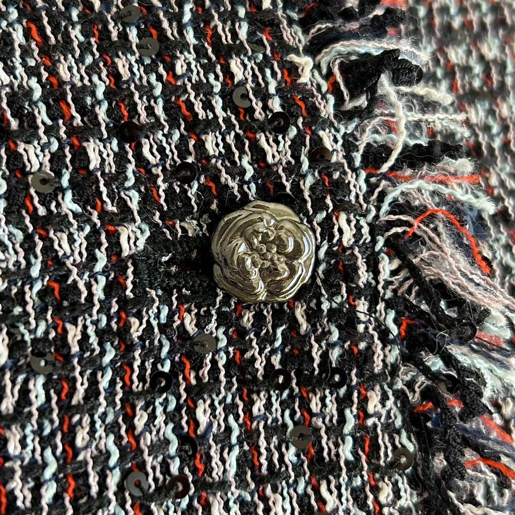 CHANEL 04P Tweed Jacket Black Size 36 - Good Condition