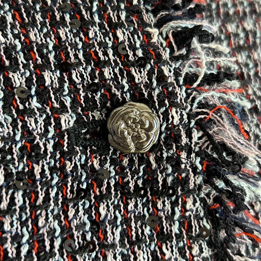 CHANEL 04P Tweed Jacket Black Size 36 - Good Condition