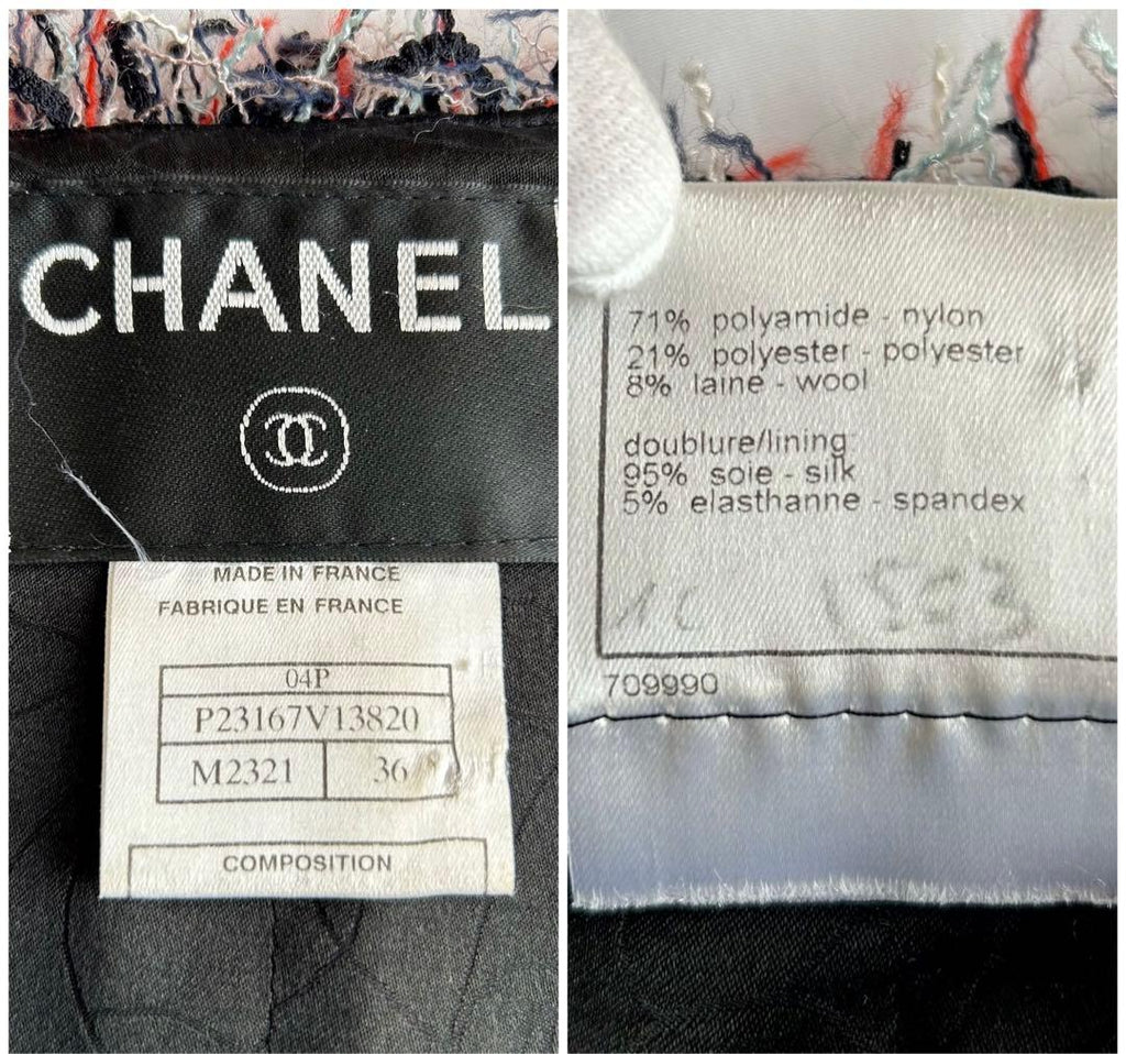 CHANEL 04P Tweed Jacket Black Size 36 - Good Condition