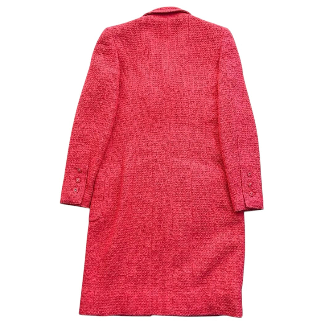 Vintage CHANEL 96P Tweed Long Coat Pink