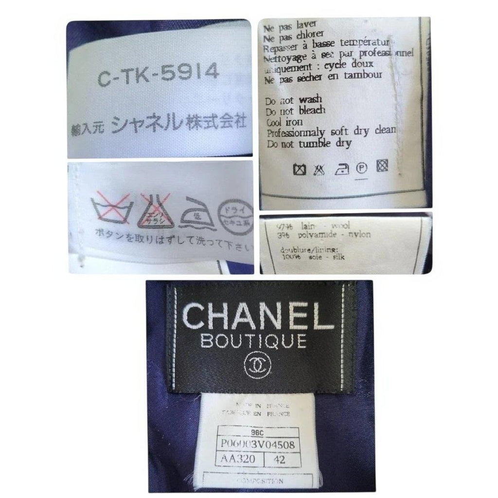 Vintage CHANEL 96C Tweed Jacket Size 42