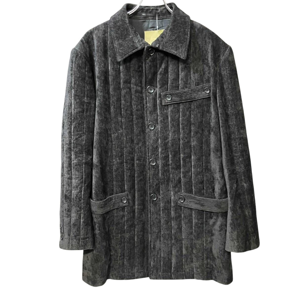 Yohji Yamamoto POUR HOMME 25AW Linen Velvet Tab Detail Padded Jacket Black Size 2
