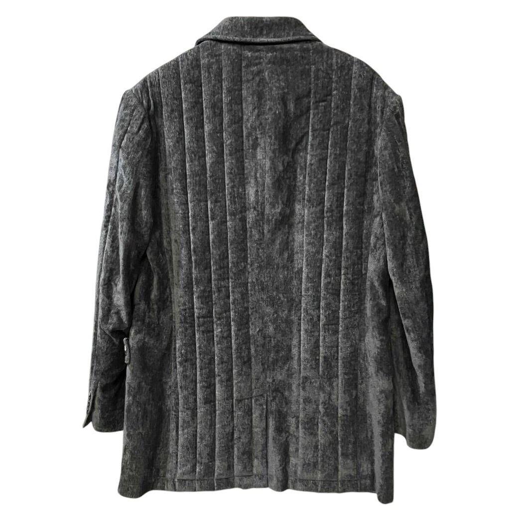 Yohji Yamamoto POUR HOMME 25AW Linen Velvet Tab Detail Padded Jacket Black Size 2