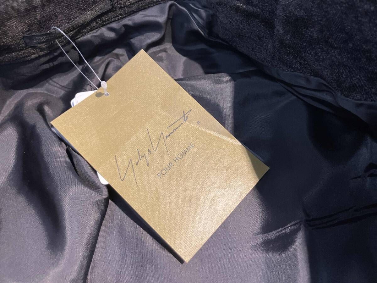 Yohji Yamamoto POUR HOMME 25AW Linen Velvet Tab Detail Padded Jacket Black Size 2