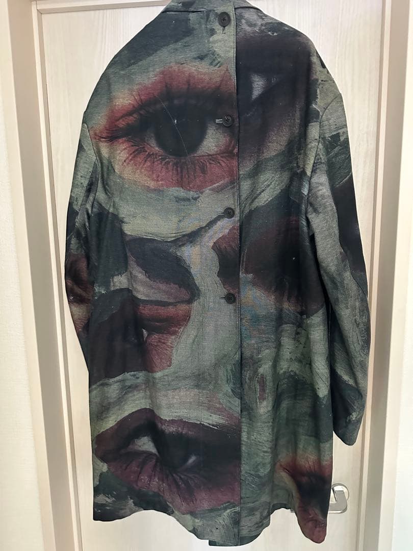 Yohji Yamamoto POUR HOMME 21SS LOOK16 Button-Open Print Denim Jacket Size 2 - Unused