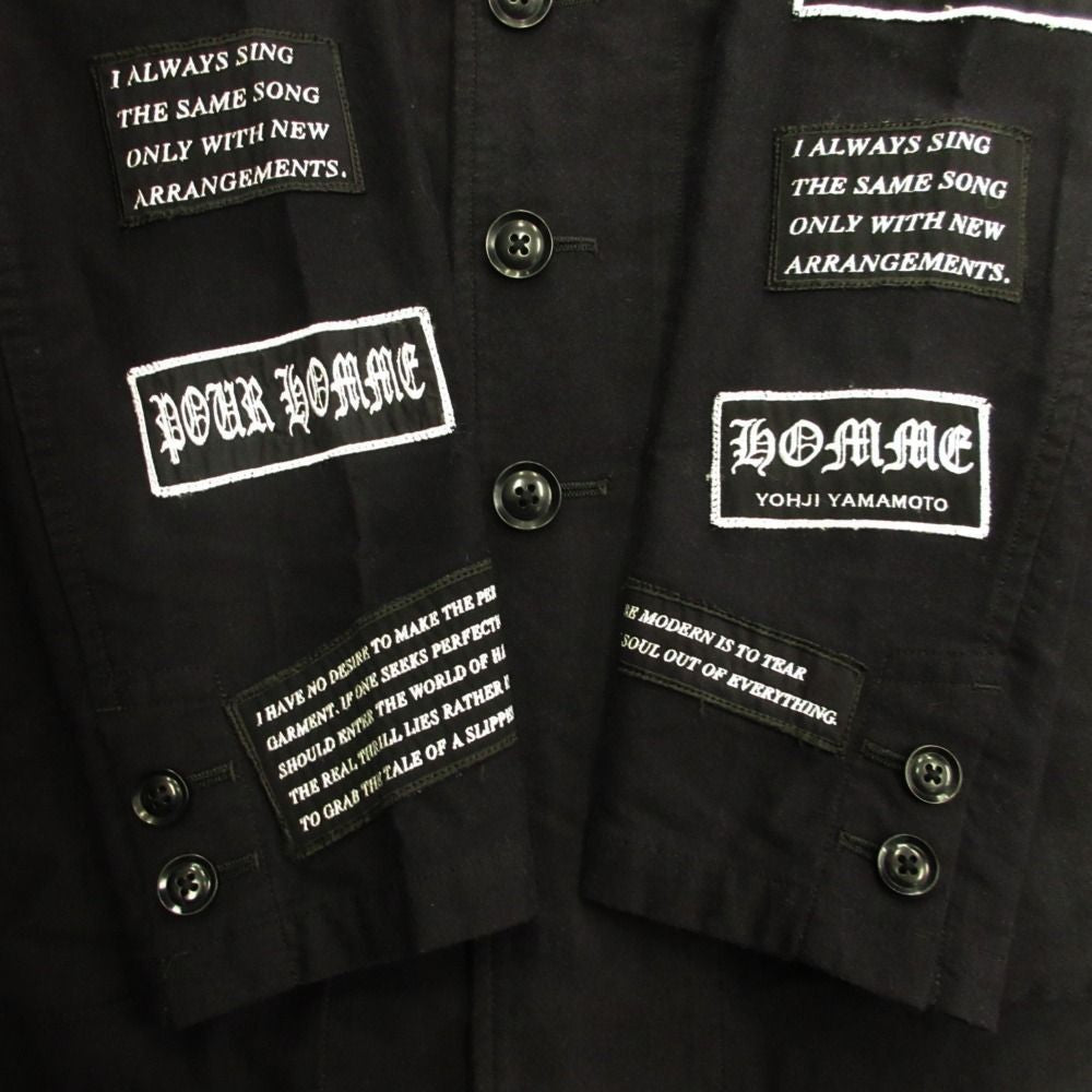 Yohji Yamamoto POUR HOMME x READYMADE 17SS Long Jacket Coat Black Size 2