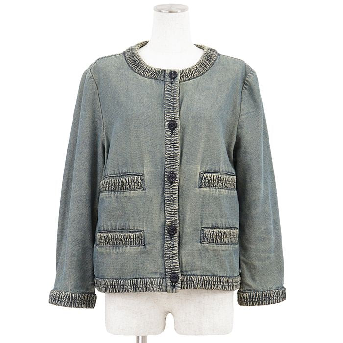 Vintage CHANEL 01P Indigo Dye Duck Jacket Light Indigo Size 44