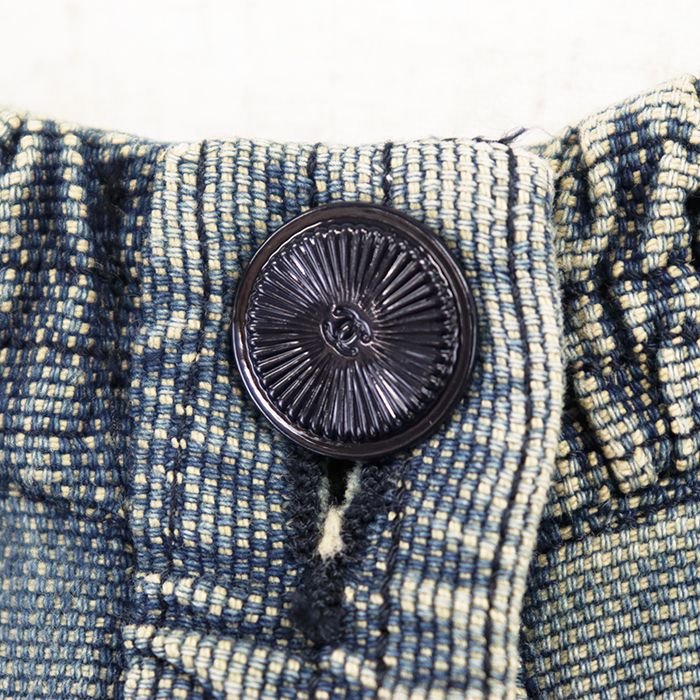 Vintage CHANEL 01P Indigo Dye Duck Jacket Light Indigo Size 44