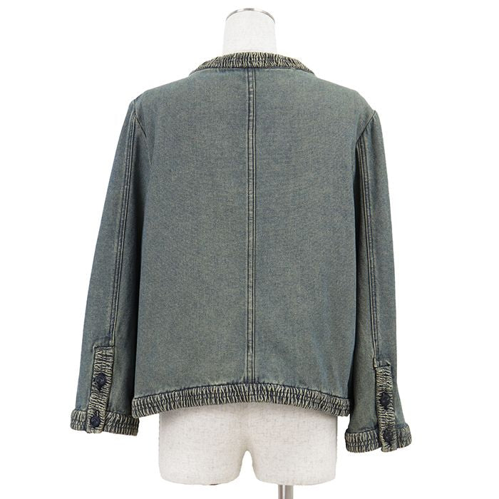 Vintage CHANEL 01P Indigo Dye Duck Jacket Light Indigo Size 44