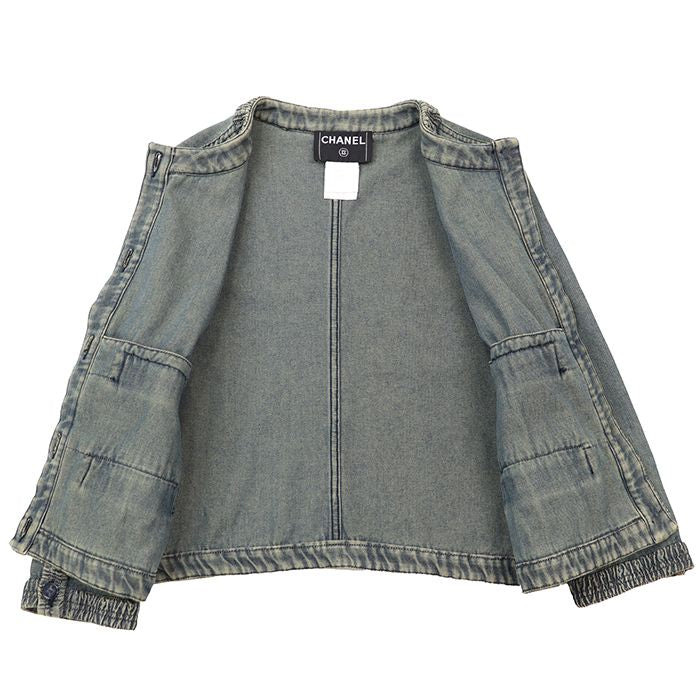 Vintage CHANEL 01P Indigo Dye Duck Jacket Light Indigo Size 44
