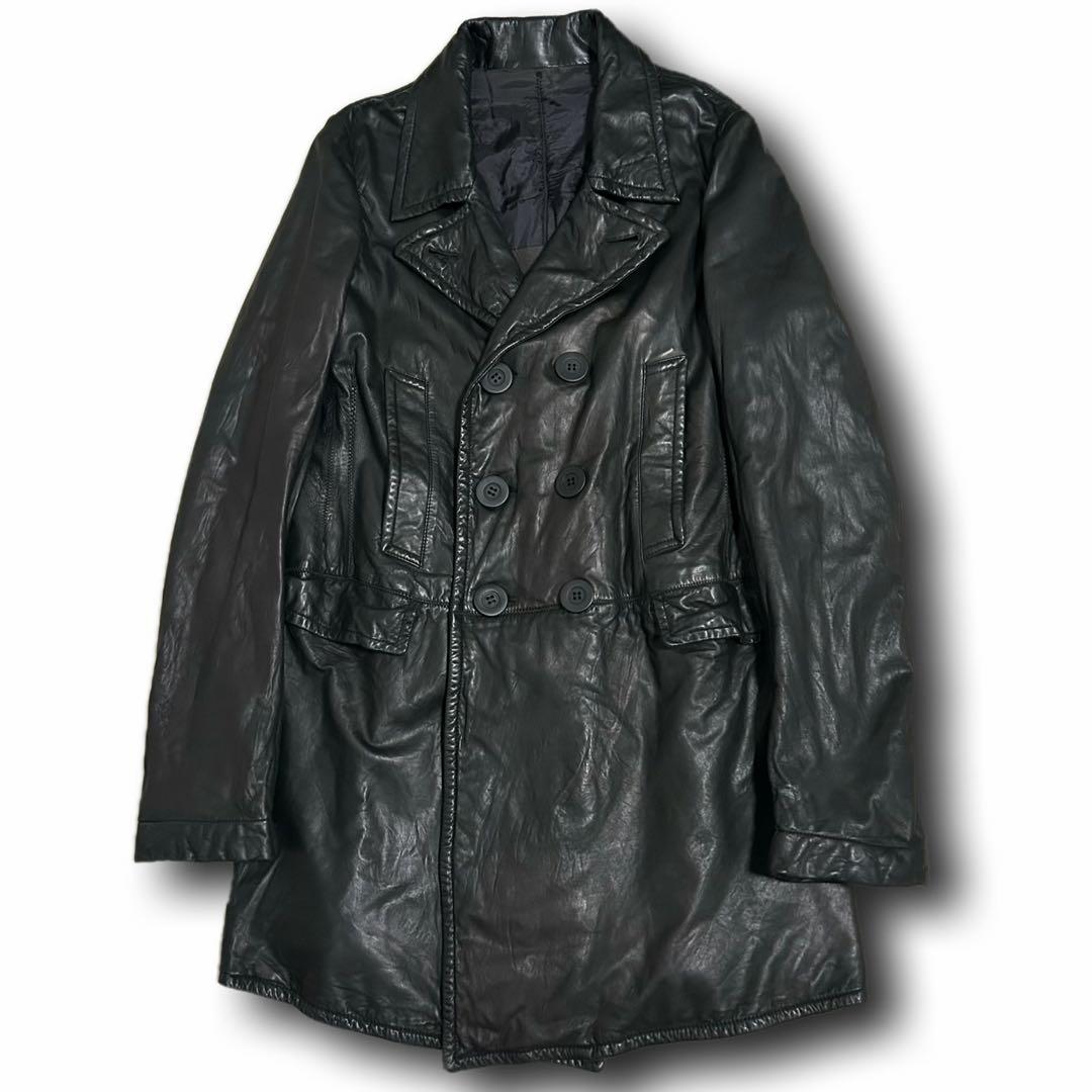 Legendary RICK OWENS Early Era Leather Trench Coat Jacket