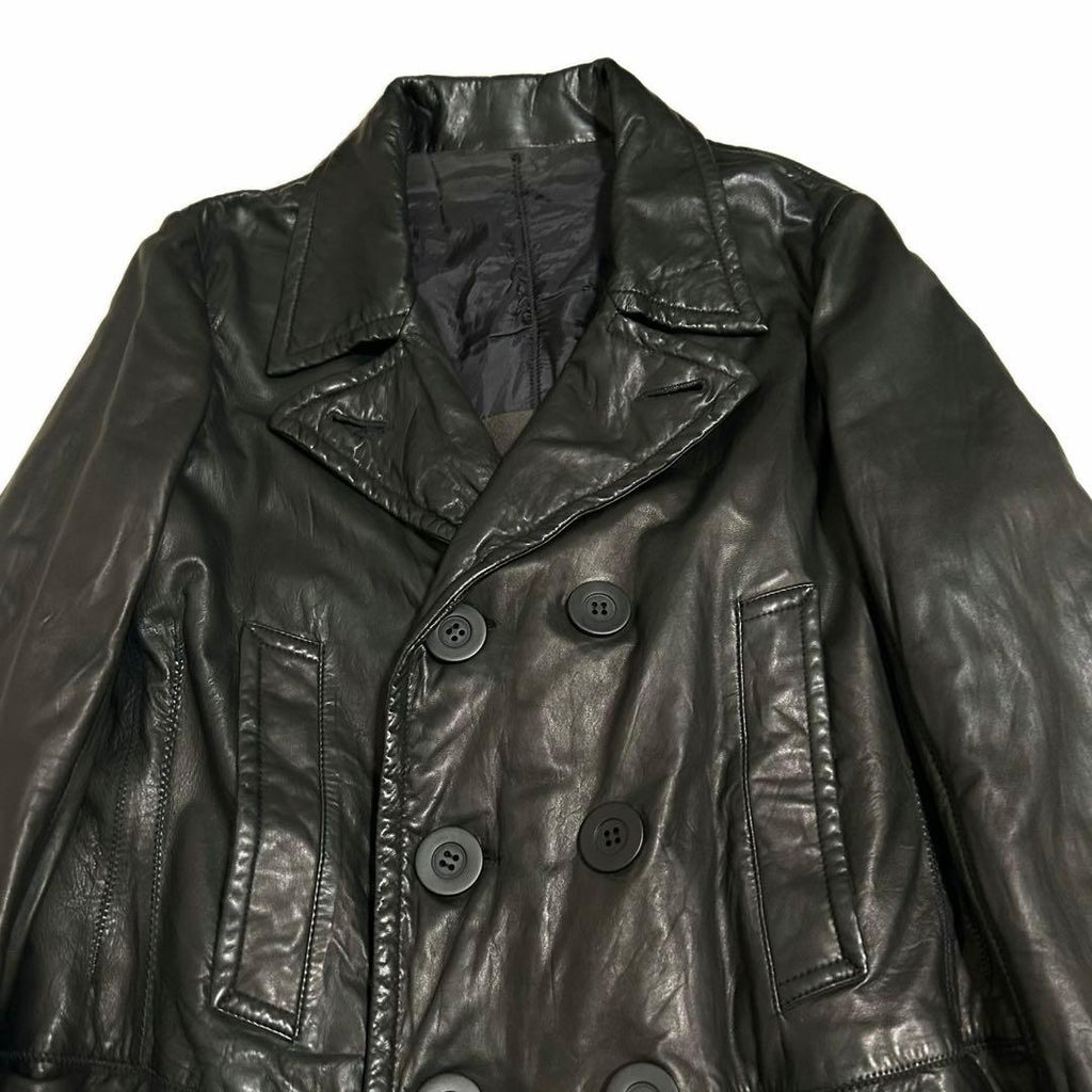 Legendary RICK OWENS Early Era Leather Trench Coat Jacket