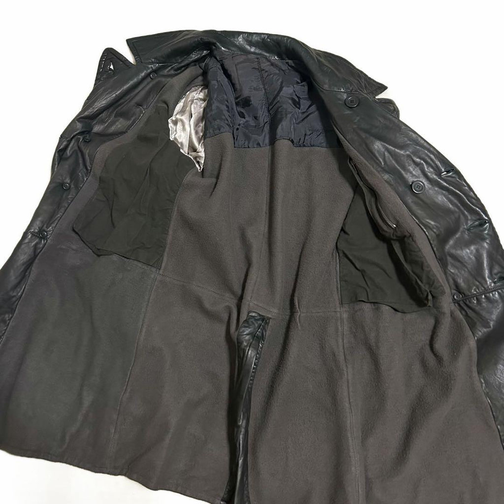Legendary RICK OWENS Early Era Leather Trench Coat Jacket