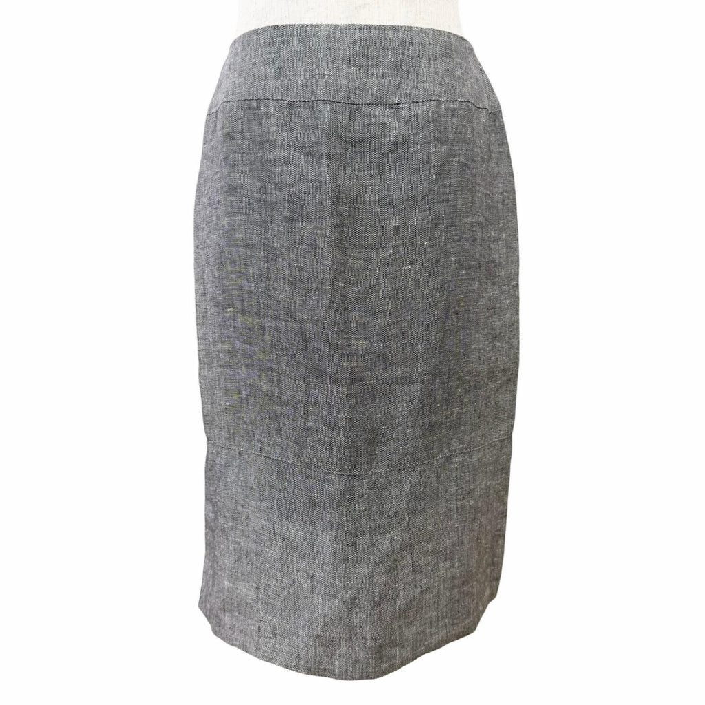 Vintage CHANEL 98P Linen Silk Skirt Suit Set Grey