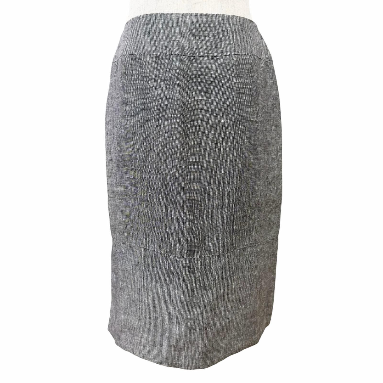 Vintage CHANEL 98P Linen Silk Skirt Suit Set Grey