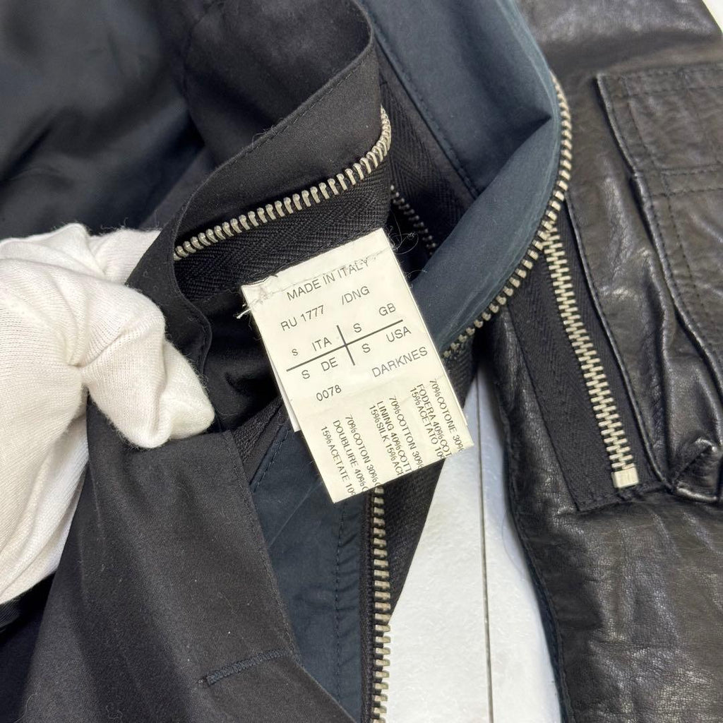RICK OWENS Rare Gradient Denim Leather Jacket Runway Size XS (approx. SS)