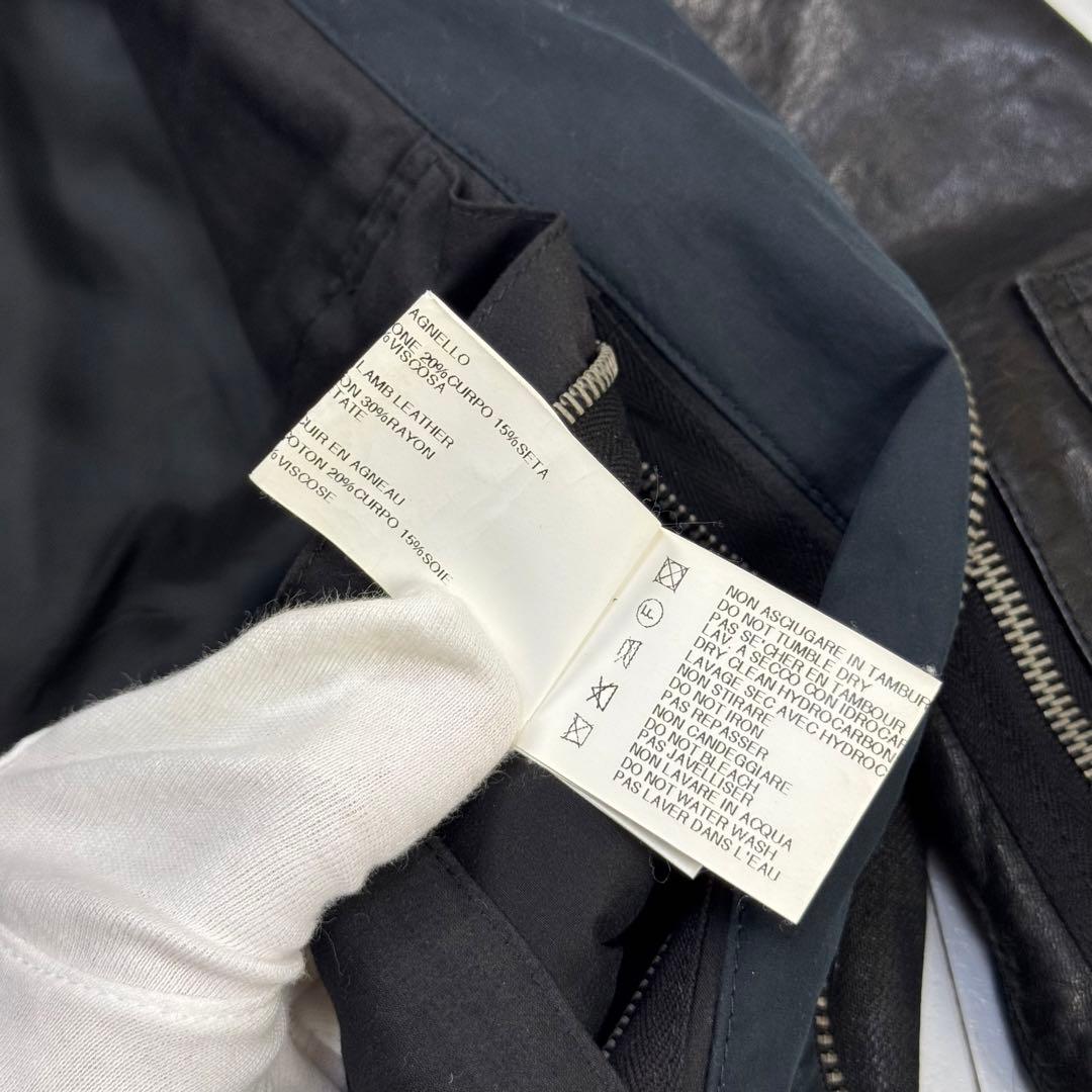 RICK OWENS Rare Gradient Denim Leather Jacket Runway Size XS (approx. SS)