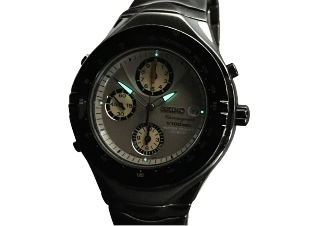 SEIKO Speedmaster Macchina Sportiva Giugiaro Design Quartz Chronograph in Black