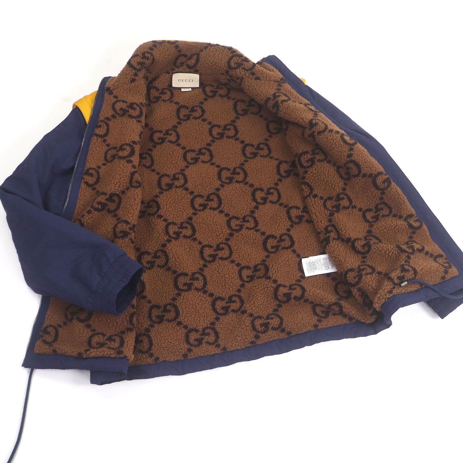 GUCCI 673635 Boa Lined GG Logo All-Over 2WAY Technical Jersey Vest / Jacket Size M - Good Condition