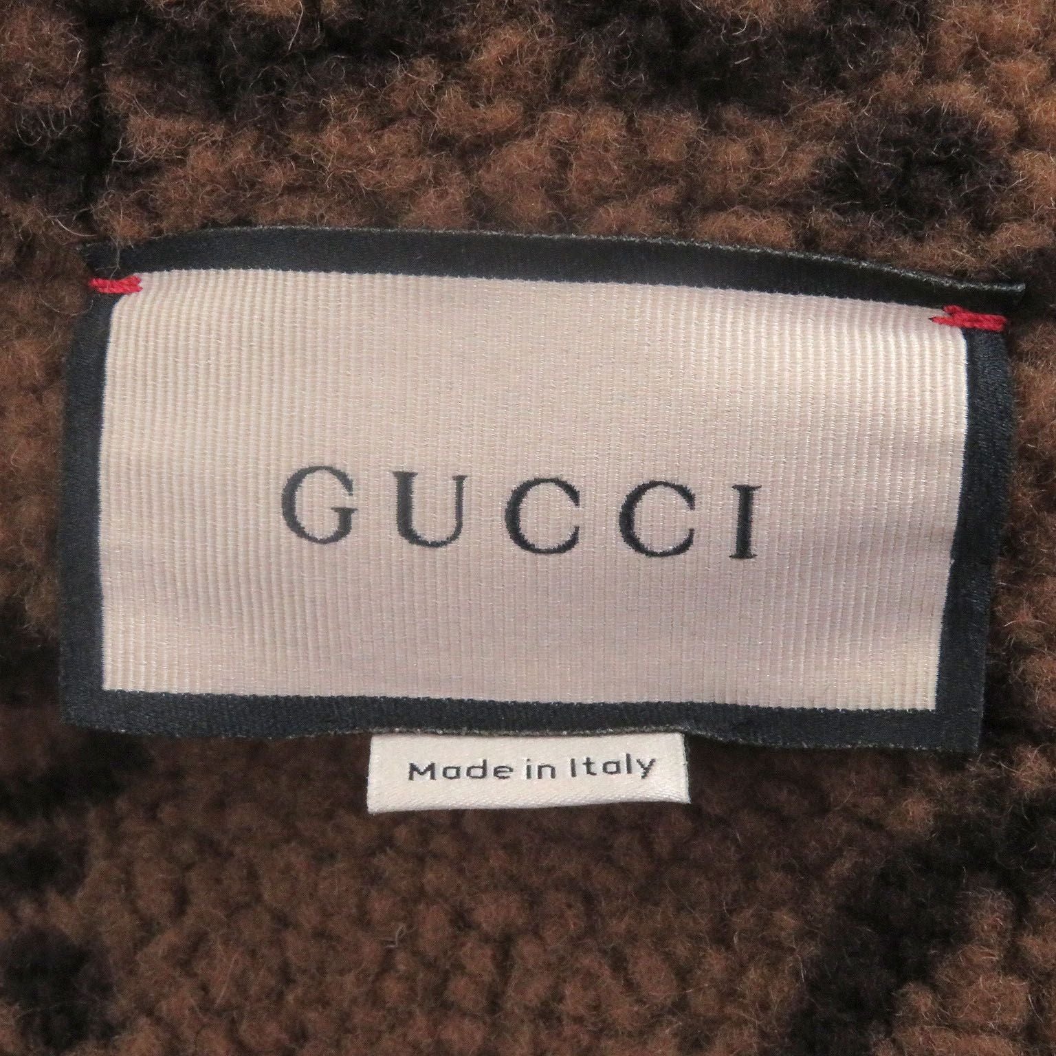 GUCCI 673635 Boa Lined GG Logo All-Over 2WAY Technical Jersey Vest / Jacket Size M - Good Condition