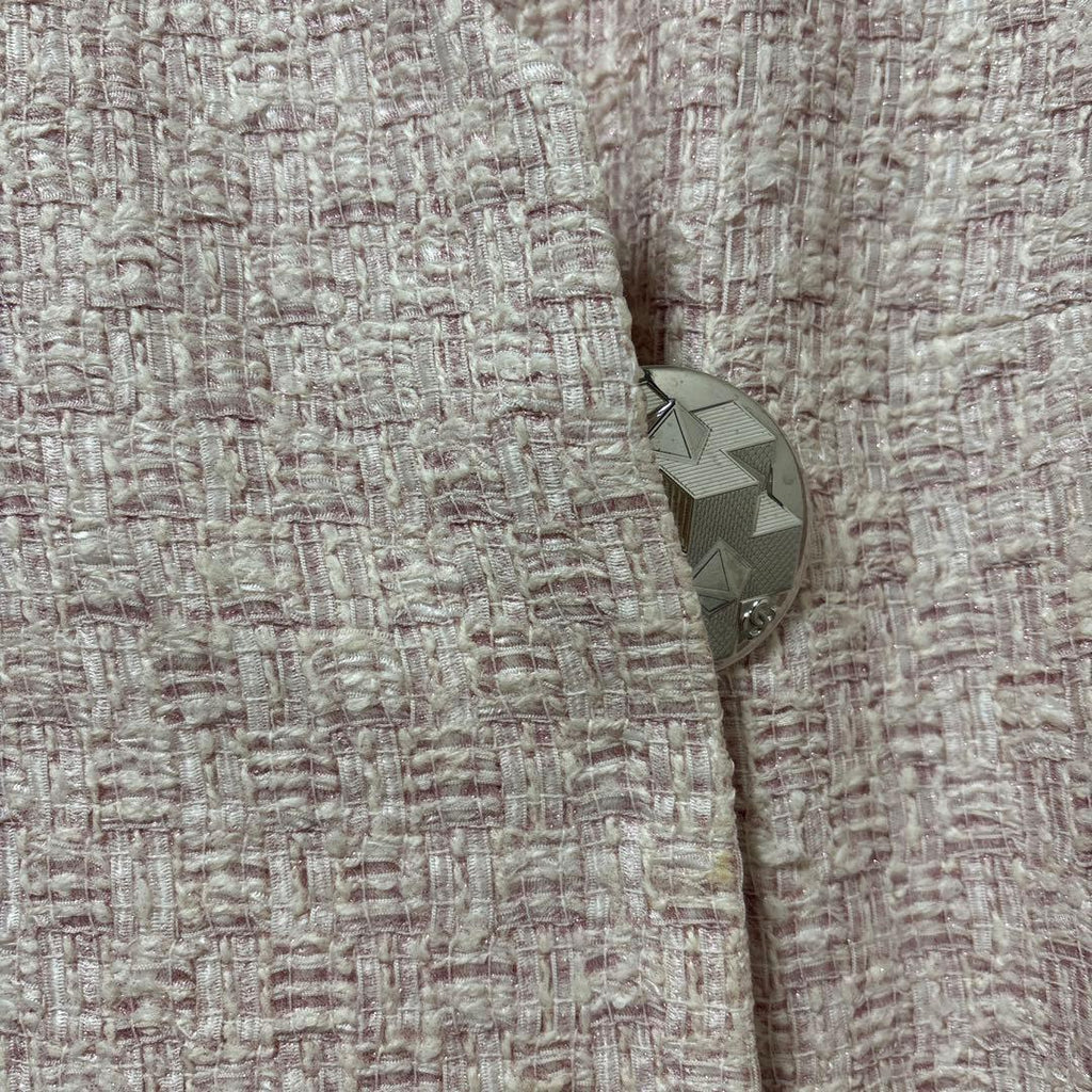 CHANEL Pink Tweed Coat & Skirt Setup - Good Condition