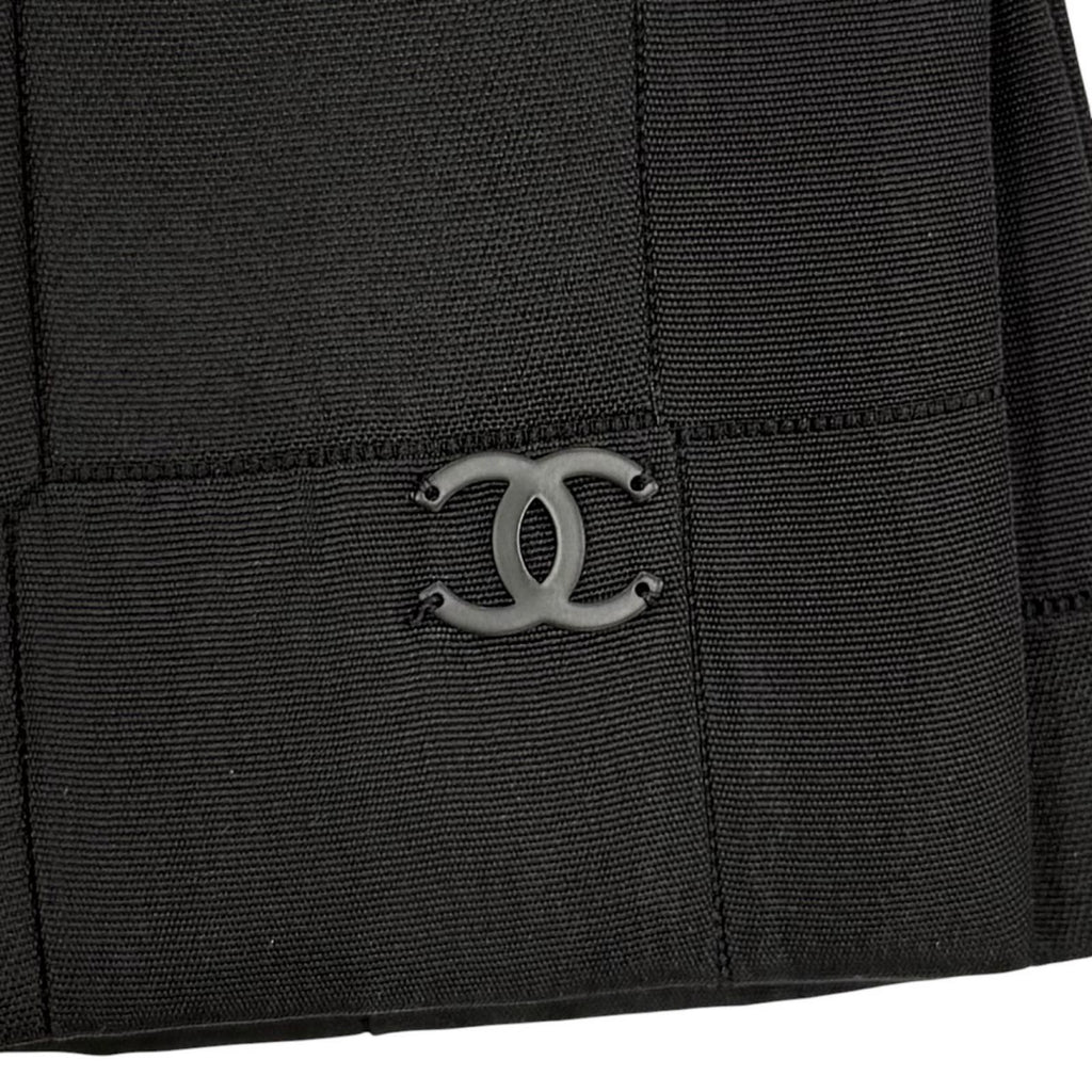 CHANEL Vintage 00A Stand Collar Long Coat Silk Lining CC Logo Hardware Black Size 38