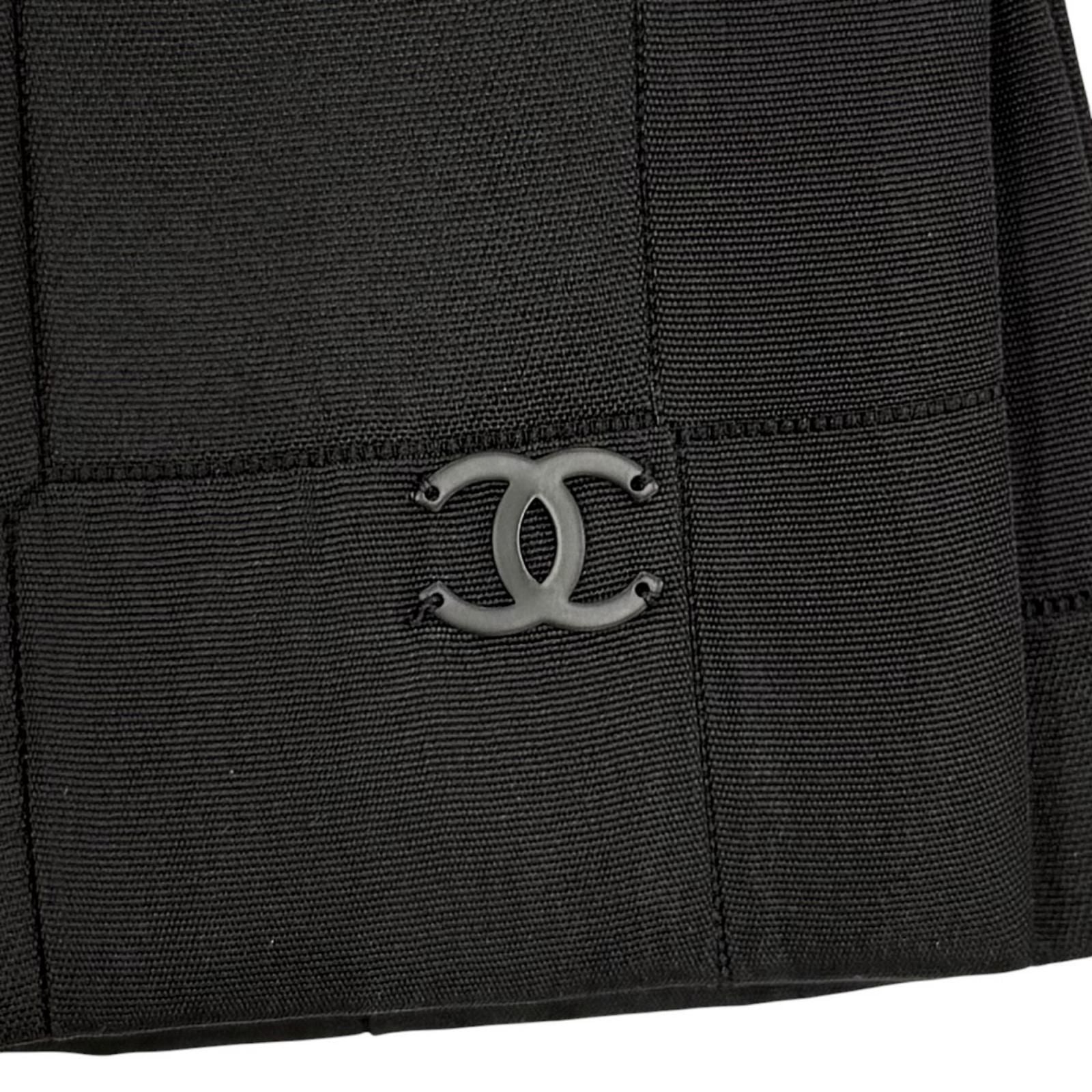 CHANEL Vintage 00A Stand Collar Long Coat Silk Lining CC Logo Hardware Black Size 38