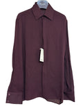 SAINT LAURENT Silk Dress Shirt in Bordeaux