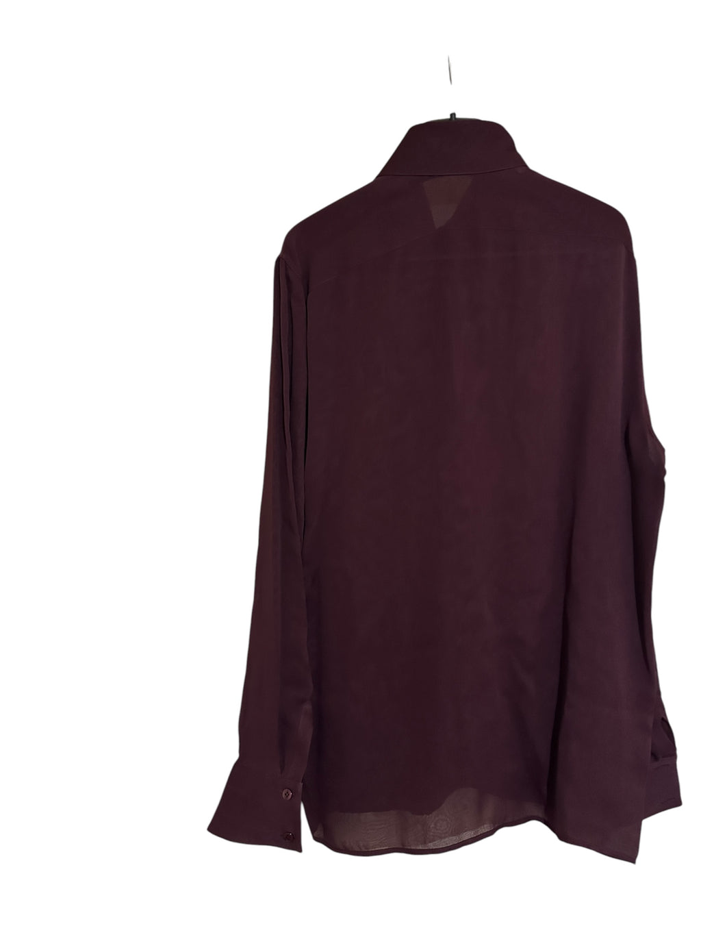 SAINT LAURENT Silk Dress Shirt in Bordeaux