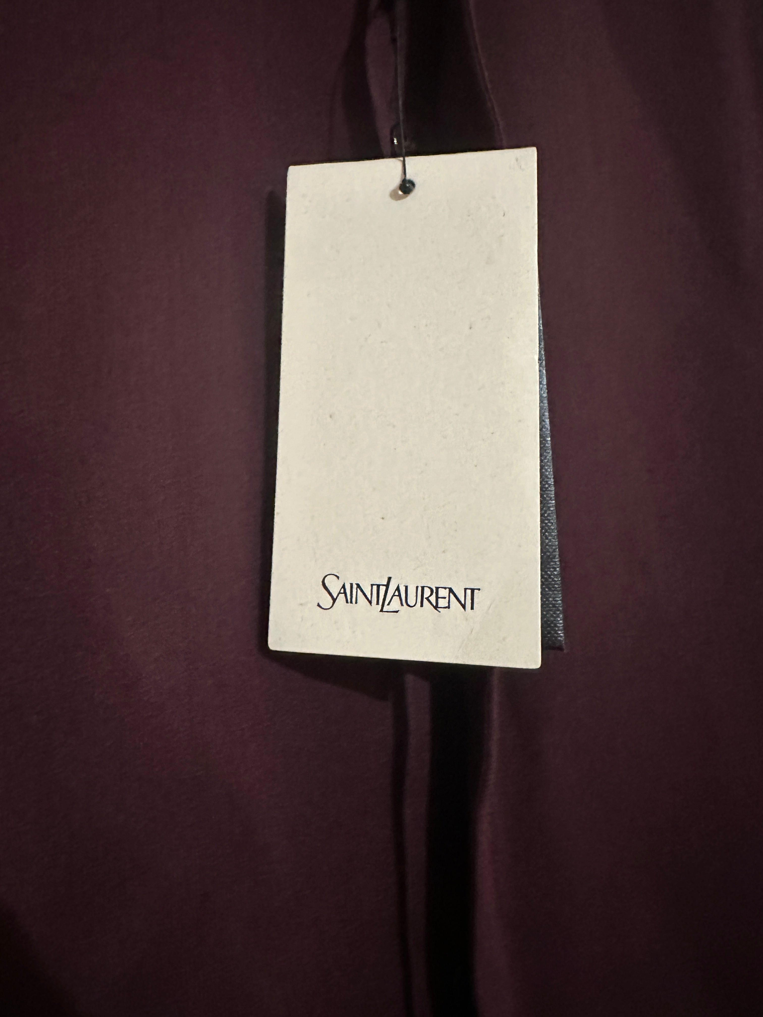SAINT LAURENT Silk Dress Shirt in Bordeaux