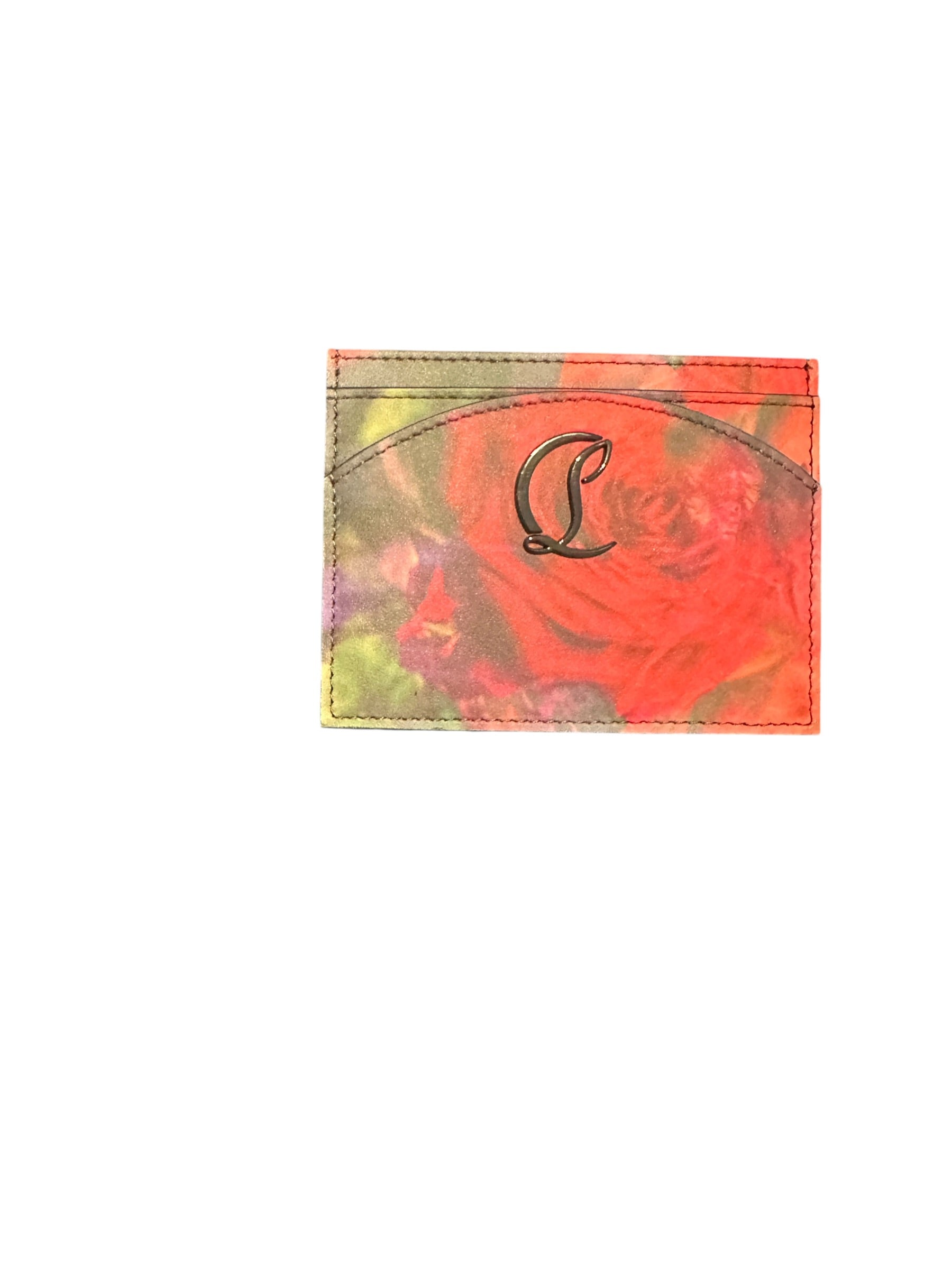 CHRISTIAN LOUBOUTIN Loubi54 Card Holder in Calf Paris Roses