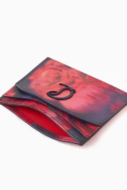 CHRISTIAN LOUBOUTIN Loubi54 Card Holder in Calf Paris Roses