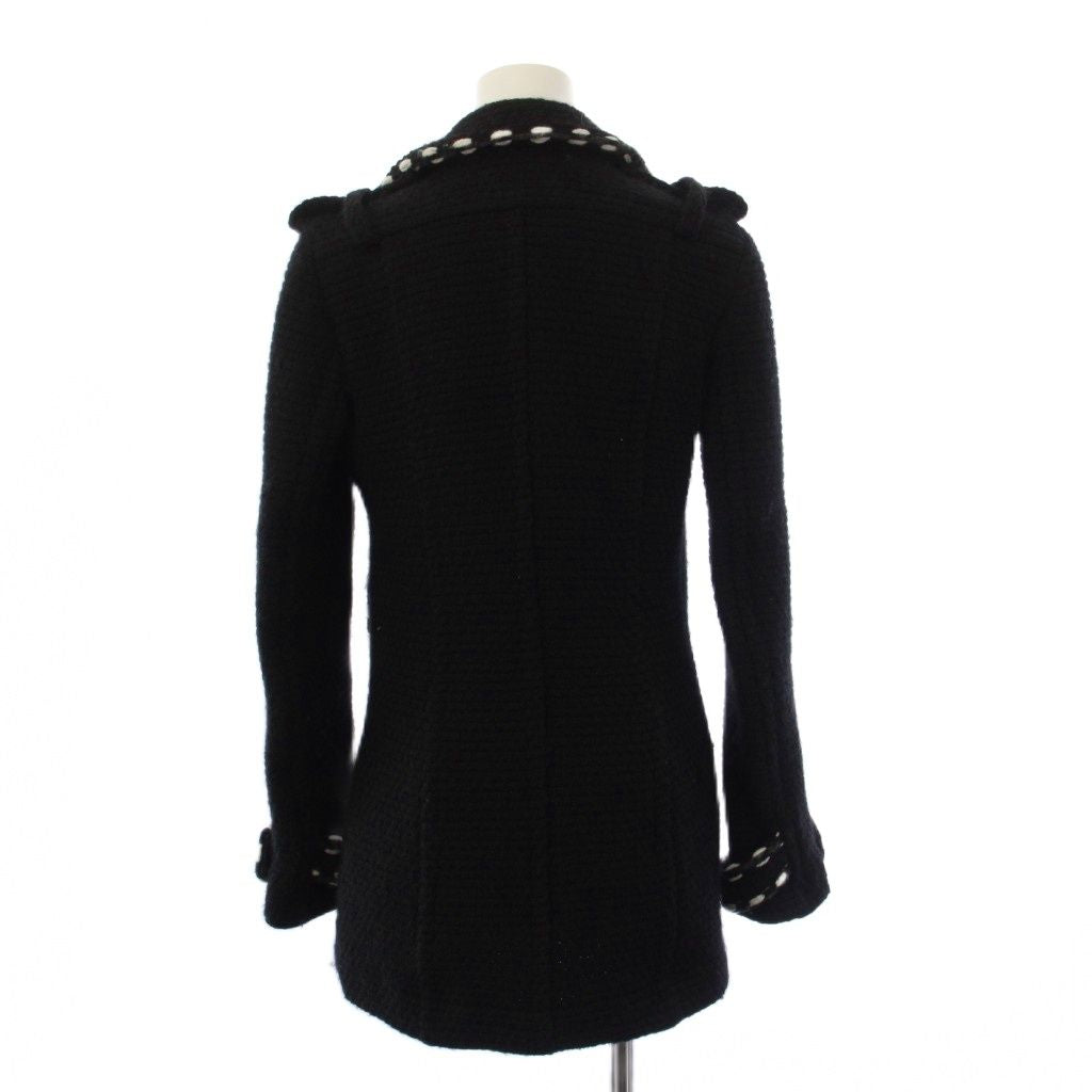 CHANEL 10AW Tweed Knit Pea Coat Size 36
