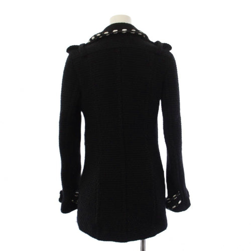 CHANEL 10AW Tweed Knit Pea Coat Size 36