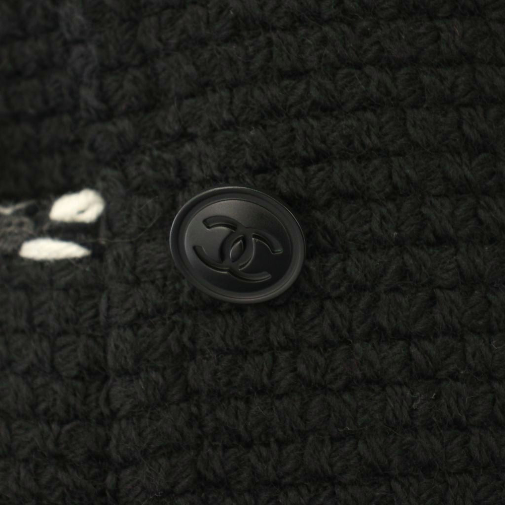 CHANEL 10AW Tweed Knit Pea Coat Size 36