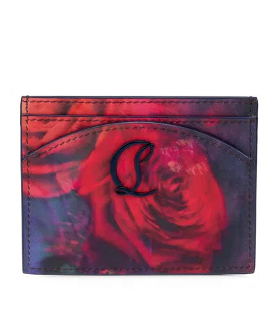 CHRISTIAN LOUBOUTIN Loubi54 Card Holder in Calf Paris Roses