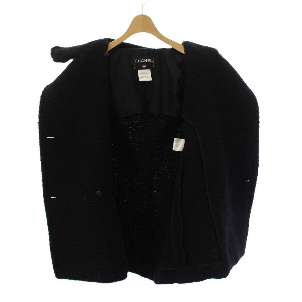CHANEL 10AW Tweed Knit Pea Coat Size 36