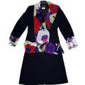 CHANEL CC Logo Silk Setup Jacket & Skirt Size 38