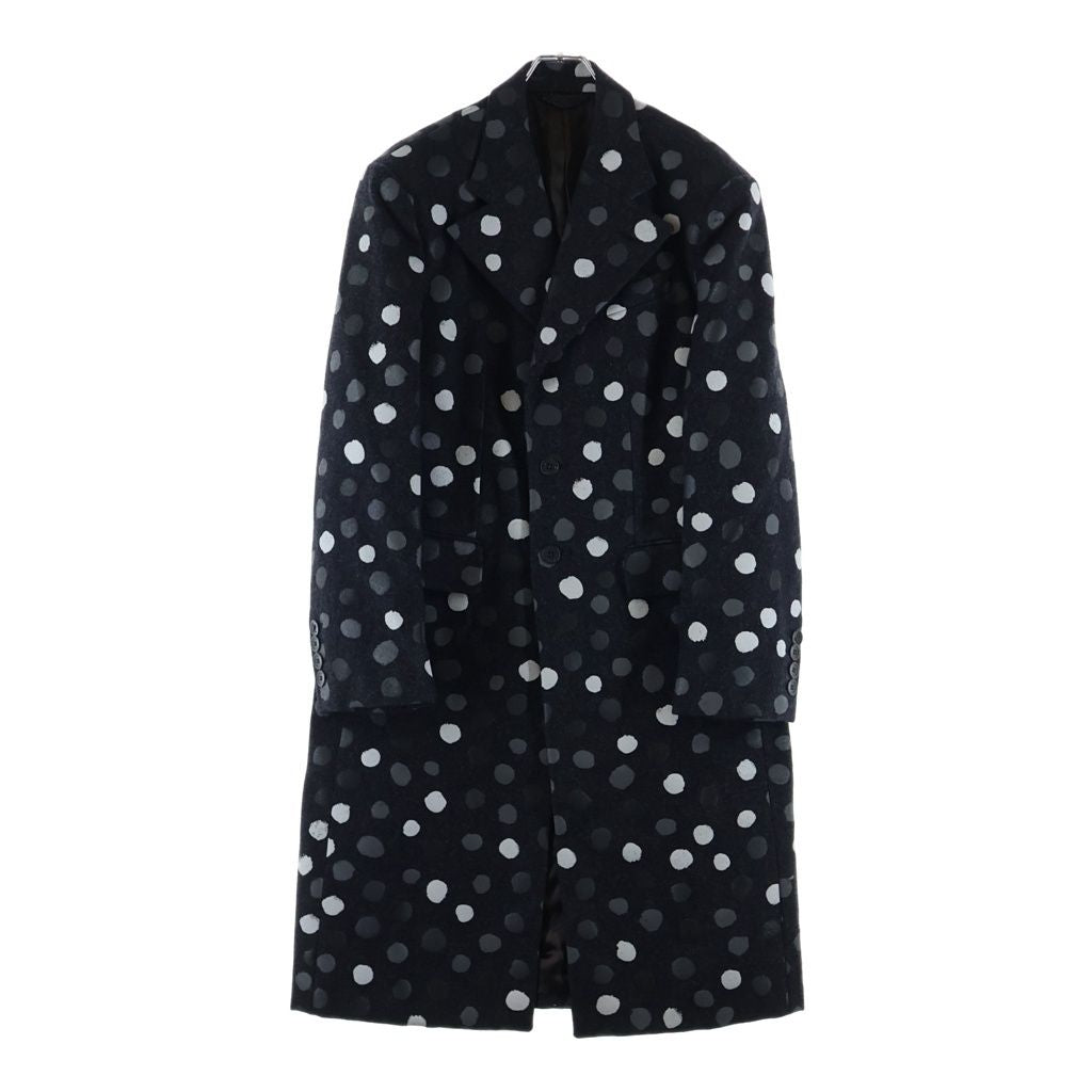 LOUIS VUITTON 23SS x Yayoi Kusama Painted Dots Wool Chester Coat Size 46