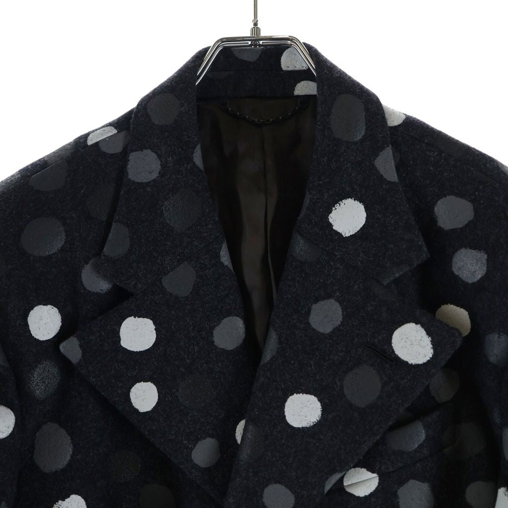 LOUIS VUITTON 23SS x Yayoi Kusama Painted Dots Wool Chester Coat Size 46