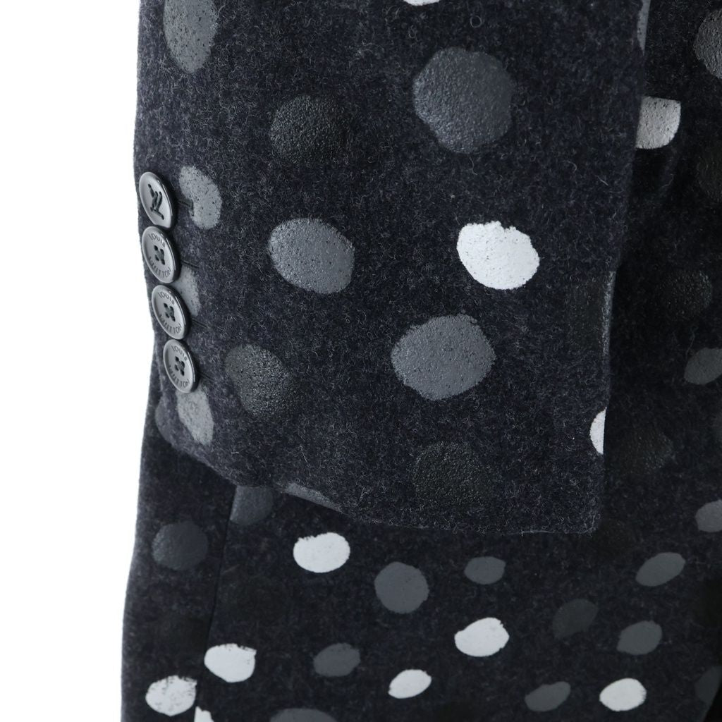 LOUIS VUITTON 23SS x Yayoi Kusama Painted Dots Wool Chester Coat Size 46