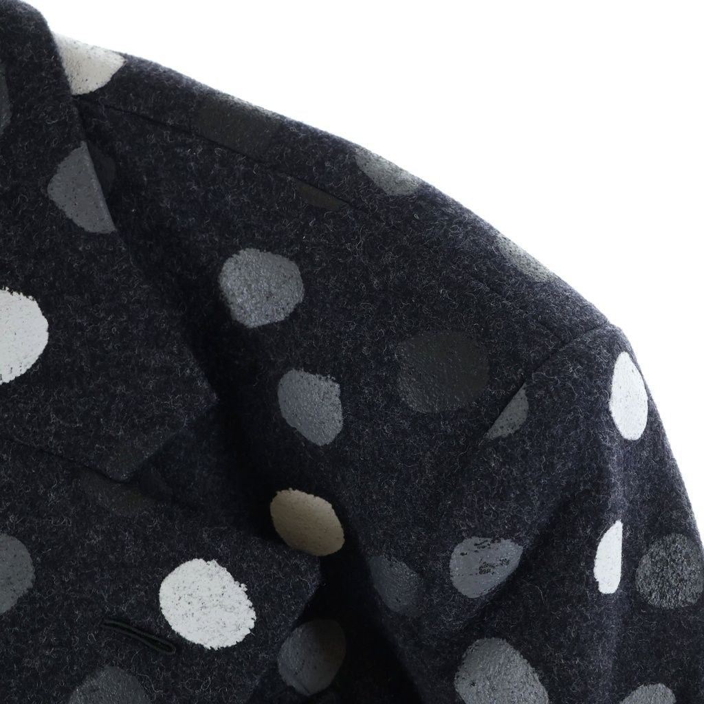 LOUIS VUITTON 23SS x Yayoi Kusama Painted Dots Wool Chester Coat Size 46