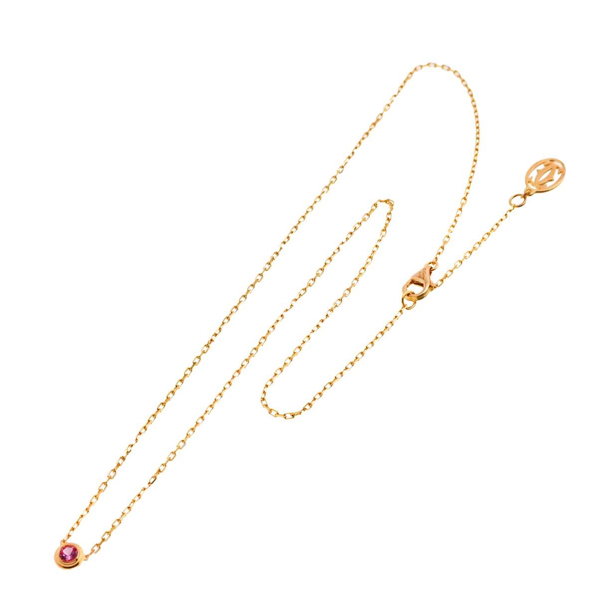 Cartier Diamants Legers d'Amour Pink Sapphire Necklace 18K Pink Gold 750 (PG)