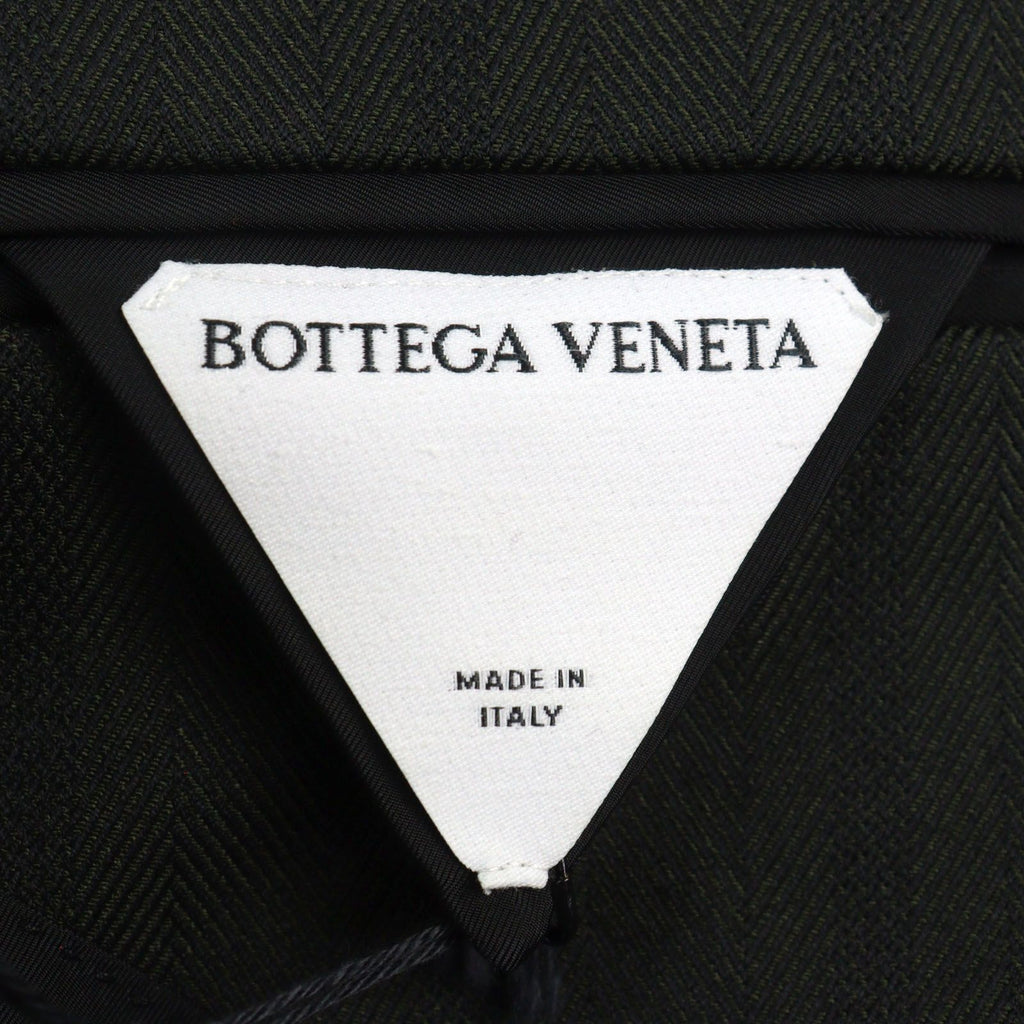 NWT BOTTEGA VENETA 659592 Tech Herringbone Stripe Double Breasted Jacket Green Size 52