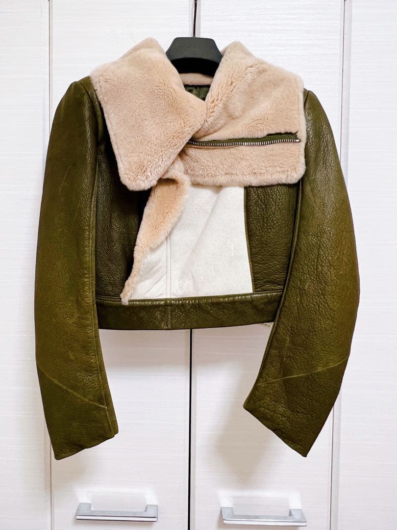 RICK OWENS ファーカラーレザージャケット サイズ42 IT - 良い状態