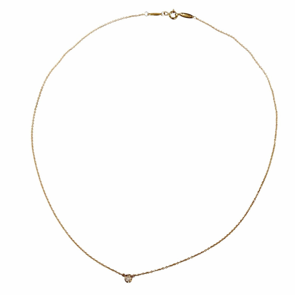 TIFFANY & Co. Elsa Peretti By the Yard 1P Diamond 0.05ct Necklace 750 Yellow Gold (18K YG)