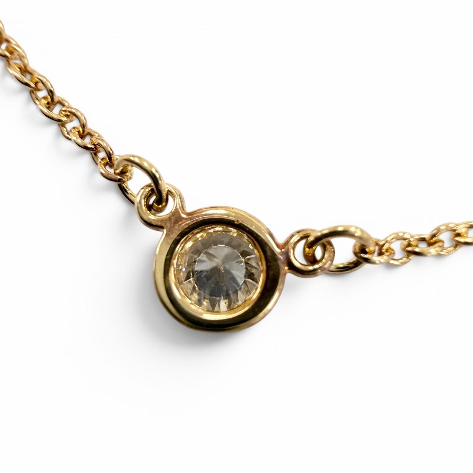 TIFFANY & Co. Elsa Peretti By the Yard 1P Diamond 0.05ct Necklace 750 Yellow Gold (18K YG)