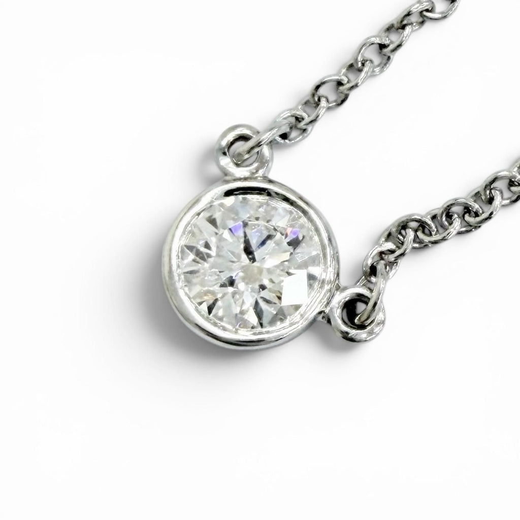 TIFFANY & Co. By the Yard 1P Diamond 0.18ct Necklace PT950 Platinum