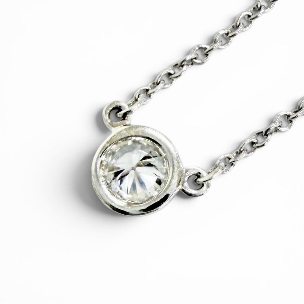 TIFFANY & Co. By the Yard 1P Diamond 0.18ct Necklace PT950 Platinum